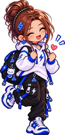 Tiny: Cheering with a heart.